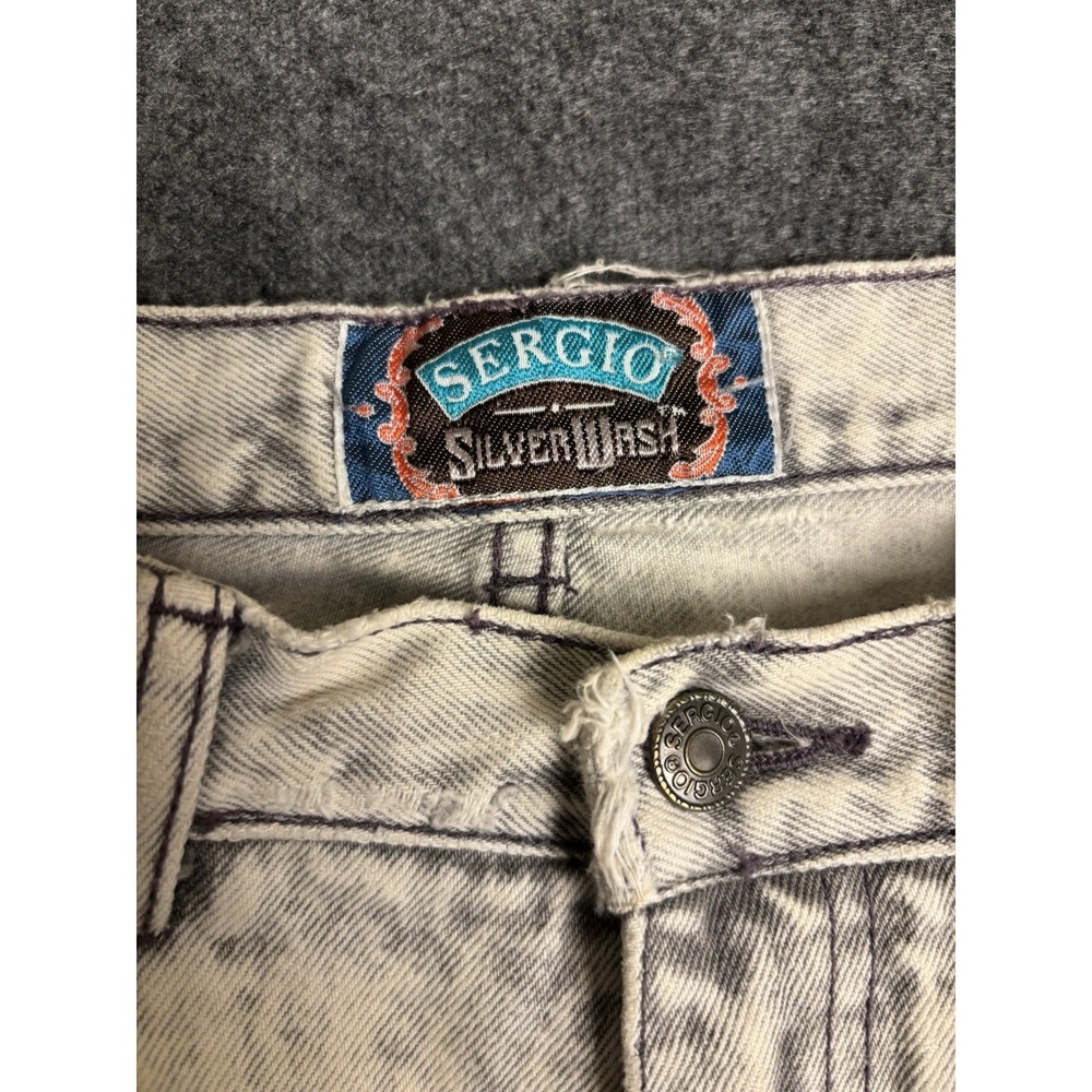 Vintage Sergio Silver Wash Men's Jeans Straight Leg Size 33 Y2K. A3 - Picture 3 of 5